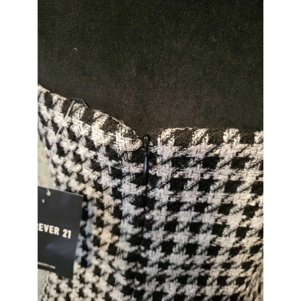 NWT Forever 21 Tweed Houndstooth Mini Dress with Fringe Detail - Picture 9 of 16